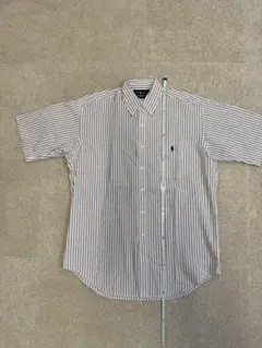 Ralph Lauren BLAIRE M シアサッカー 半袖シャツ