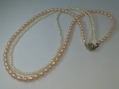 淡水パール　ベビーパール　2連ネックレス　淡水真珠