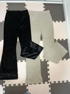 ワイドパンツ 2枚セットSサイズ　黒、ベージュ