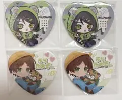 うらたぬき ハート型 缶バッジ 4個セット そらまふうらさか