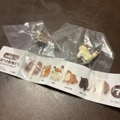 新品２種セット 木彫り作家 川崎誠二の木彫りの動物たち マスコットフィギュア