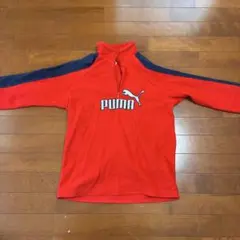 PUMA ハーフジップ フリース トレーナー レッド ネイビーのサムネイル