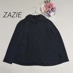 【ザジ ZAZIE】 ドット柄　長袖ブラウス　シャツ　レトロ　ブラック　綺麗めのサムネイル