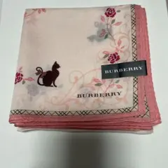 BURBERRY　ノバチェック×猫柄　透かし模様　ハンカチ/ハンカチーフ