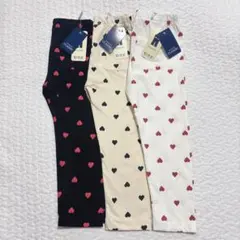 【新品タグ付き】ハート柄　ストレッチパンツ3本セット♡　 100cmサイズ