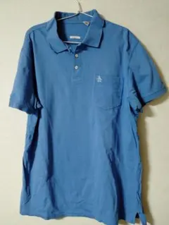 クラシックフィット 青 ポロシャツ ペンギン刺繍