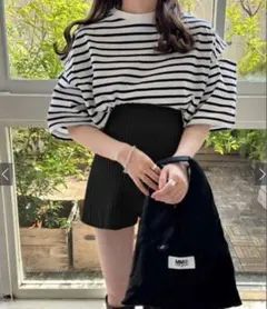 GRL グレイル ボーダー柄ショルダースリットTシャツfo1785のサムネイル