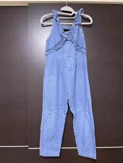 BREEZE オールインワン 150 女の子 デニム風 フリル サロペット 夏