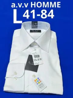 ♦ a.v.v HOMME ♦長袖 L 41-84♦白 メンズワイシャツ