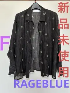 新品未使用RAGEBLUE フラワー刺繍シアーシャツＦ完売の品税込6990円の品のサムネイル