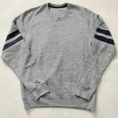 UNIQLOユニクロ　アームライン　プルオーバースウェットトレーナーMグレー