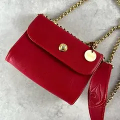 Chloe ミニ チェーンショルダーポーチ バッグ 斜め掛け レザー 赤のサムネイル