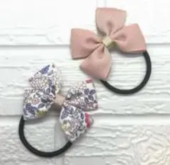 リボンデザイン ヘアゴム 2個セット