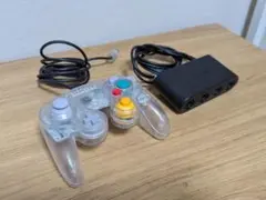 GCコントローラー スケルトン後期型+Switch接続タップ
