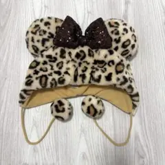 ディズニー ミニーマウス ファンキャップ ヒョウ柄 ブラウン 茶色 レオパード