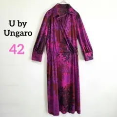 1828 U by Ungaro【42】7分袖ワンピース カシュクール パープルのサムネイル