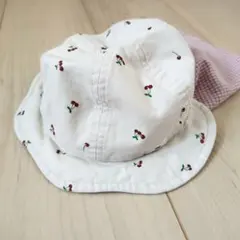 チェリー柄 ハット 乳児 48cm