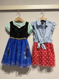 アナと雪の女王100・ミニーマウス 半袖ワンピース 90