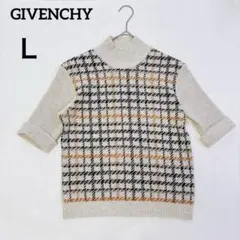 GIVENCHY ジバンシィ 5分袖 チェック柄ニット リブ L ウール混のサムネイル