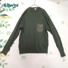 EDWIN　長袖　トレーナー　スウェット　グリーン　Ｍのサムネイル