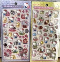 ハローキティ ボンボンドロップシール 2種セット　和風
