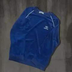 adidas 80s デサント製　パイル地スウェット　ロゴ刺繍