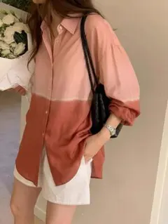 美品CLANE(クラネ) GRADATION SHIRT BROWN - メルカリ