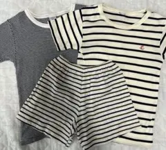 3点セット　PETIT BATEAU ボーダー パジャマ セット 116cmのサムネイル