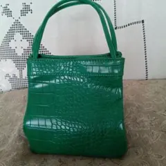 STYLE DELIグリーン クロコダイル風ミニ ハンドバッグ