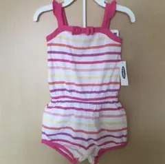 【新品未使用】OLD NAVY オールドネイビー ストライプロンパース 80cm
