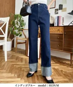 moment ＋　ロールアップデニム　インディゴブルー　Sサイズ　新品未使用