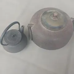 風炉釜　茶釜　茶道　茶道具　鉄製　鉄瓶　昭和レトロ　アンティークのサムネイル