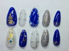 2【ブルークリスマスネイル】