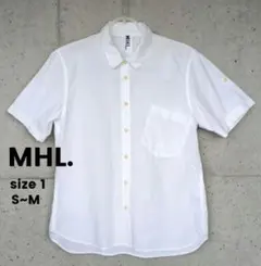 MHL.✧マーガレットハウエル 半袖ワークシャツ 白 サイズ1 S〜Mのサムネイル