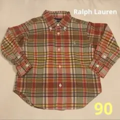 【美品】Ralph Lauren ラルフローレン チェックシャツ 90 長袖