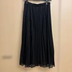 美品 ブラック ロングプリーツスカート