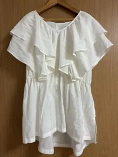 AZUL BY MOUSSY ラッフルペプラムブラウス　フリルブラウス ホワイトのサムネイル