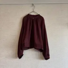 《美品》green label relaxing☆カバーアップブラウス ワイン