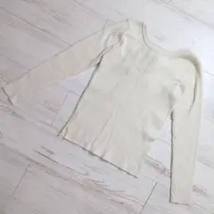 ◆who's who chico◆フーズフーチコリブニットトップスFオフホワイト