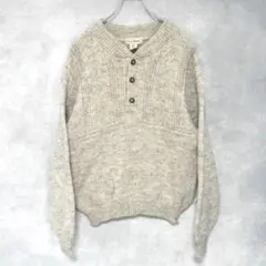 scotland製 90s L.L.bean wool henley knit