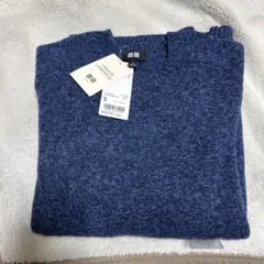 UNIQLO プレミアムラムウール クルーネックセーター S 66 Blue