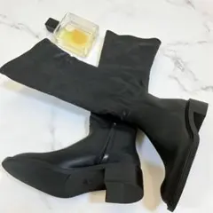 ザラ　ニーハイブーツ　フラット　ロングブーツ　黒　23