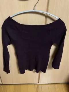 GRL＊スクエアネックリブニットトップス Lサイズ