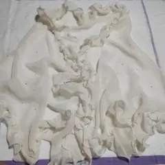 フリル付きクリーム色ストール
