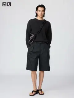 UNIQLO U タックワイドショーツ　ブラック　Lサイズのサムネイル