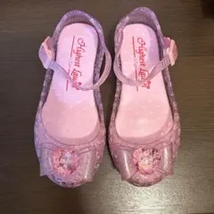 【中古】Aighest Laugh ピンク サンダル 17cm グリッター