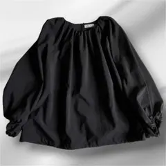 極美品✨MICA&DEAL 長袖ブラウスギャザー　ブラックのサムネイル