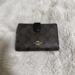 COACH 二つ折り財布 ダークブラウン