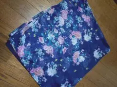 花柄ネイビー ストール 約100cm x 180cm お値下げ検討します！
