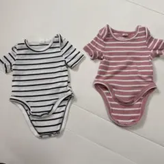 50〜60 夏服ボーダー　半袖　ベビー服